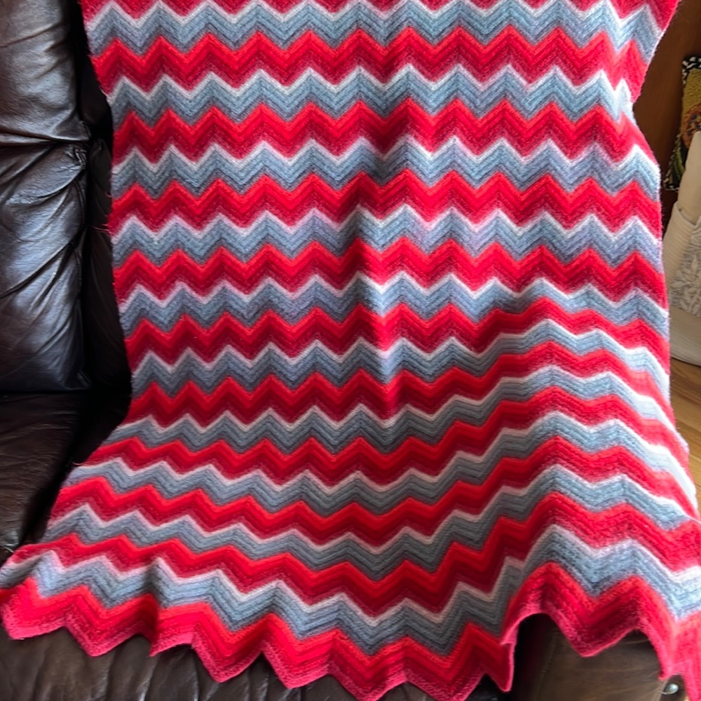 Felted vintage chevron throw